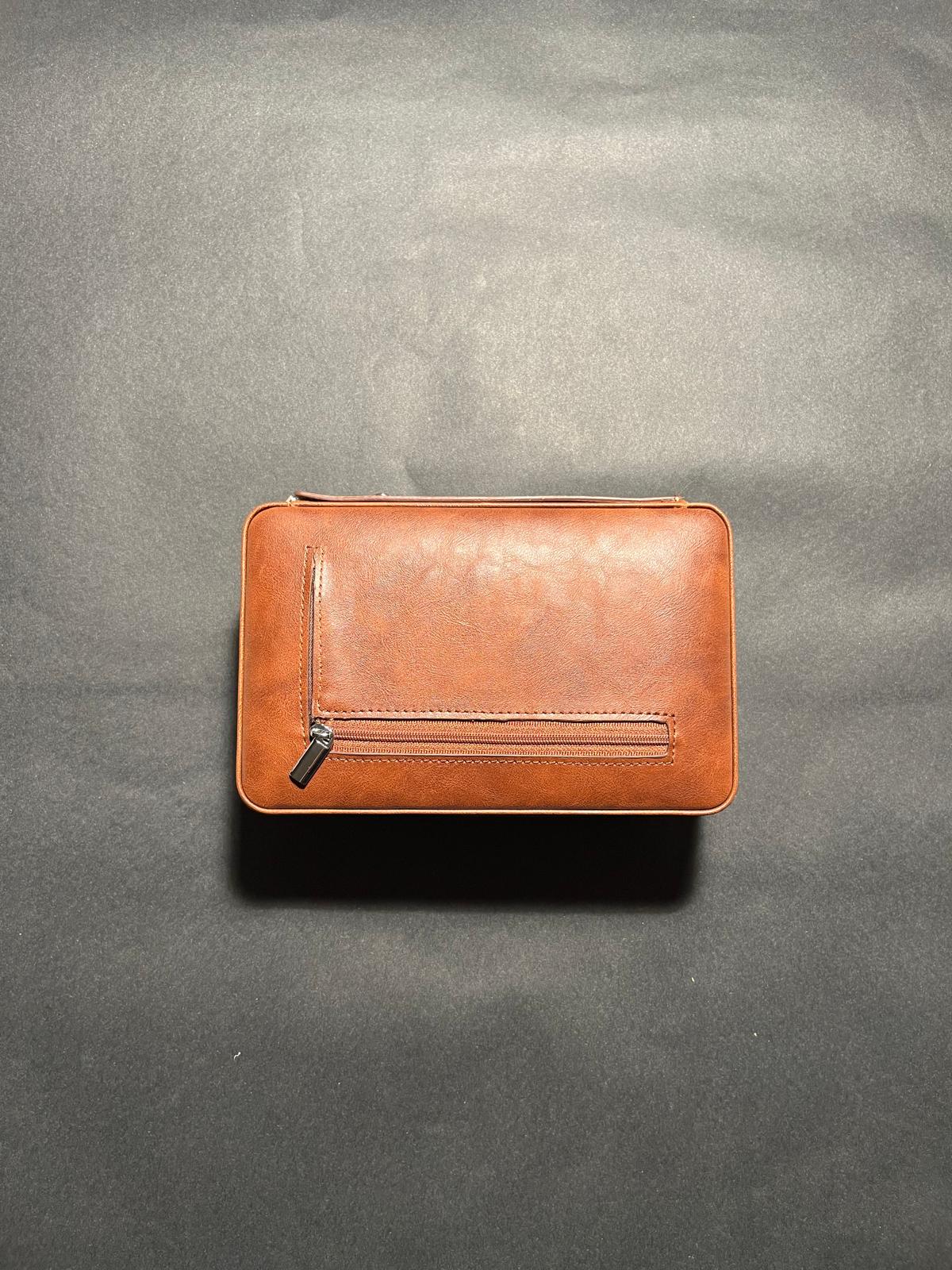 Humidor Özellikli Deri Puro Seyahat Çantası (Çakmak & Kesici Dahil)